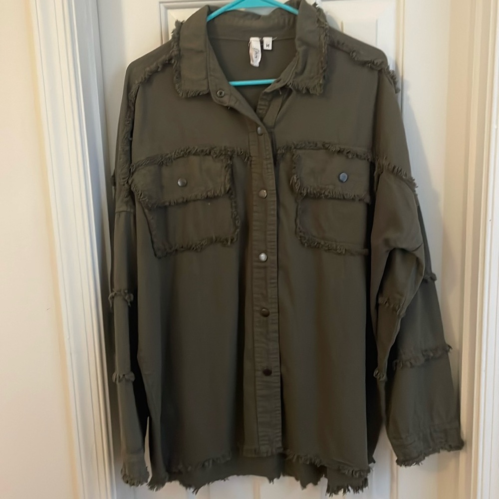 Oversized shirt camo denim size M worn once
